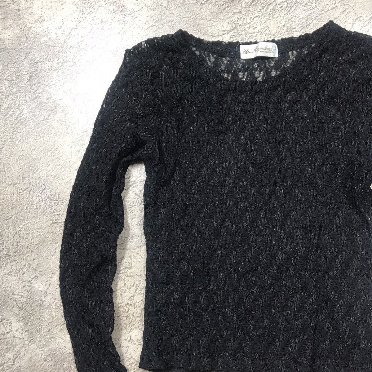 Vintage Vintage 90s Black Mesh Knit Sweater Avant Garde Y2K Grunge S Size S / US 4 / IT 40 - 3 Thumbnail