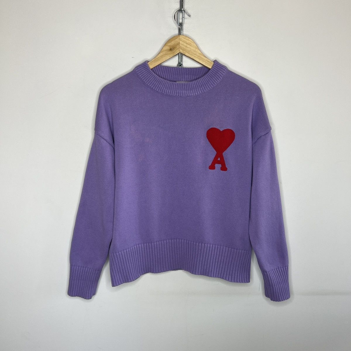 AMI × Designer AMI sweater jumper knitwear boxy purple Size M / US 6-8 / IT 42-44 - 1 Thumbnail