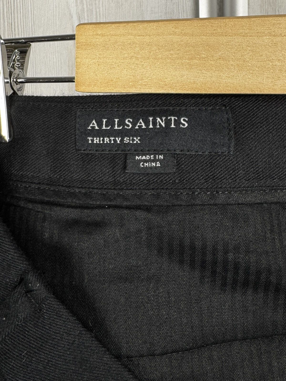 Allsaints AllSaints Cropped Trousers Black Tallis Pleated Cotton Wool Size US 40 / EU 56 - 7 Thumbnail