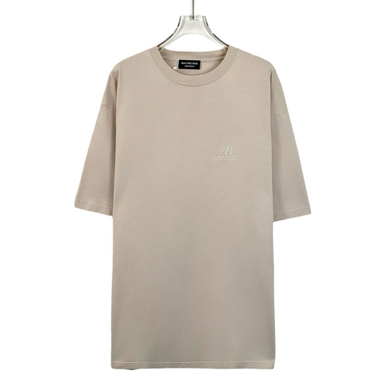 Balenciaga Balenciaga Beige Logo Round Neck Short Sleeve T-Shirt XXS 10 Size US XXS / EU 40 - 1 Thumbnail