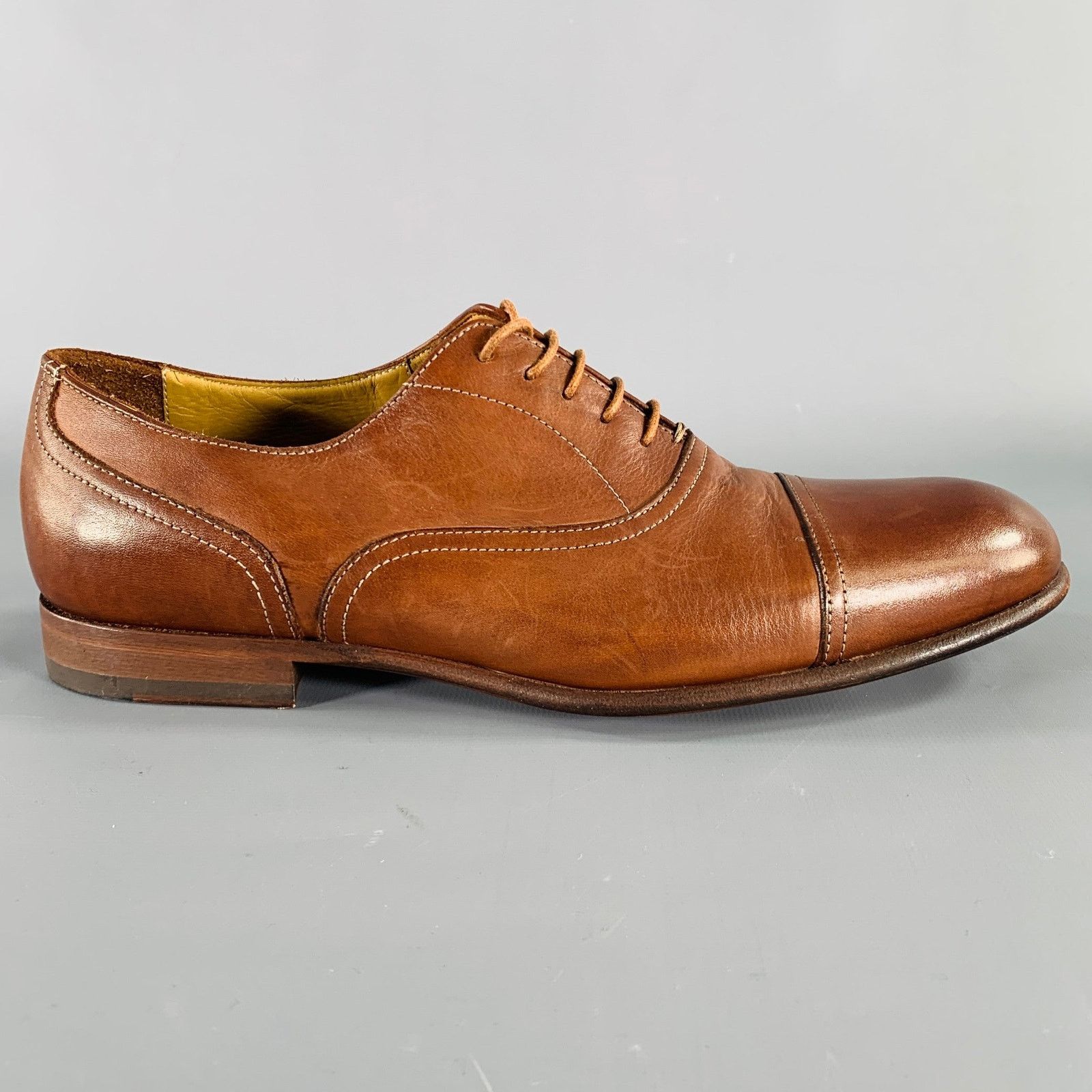 Paul Smith PAUL SMITH Size 7 Brown Leather Cap Toe Oxford Lace-Up Shoes Size US 7 / EU 40 - 2 Thumbnail