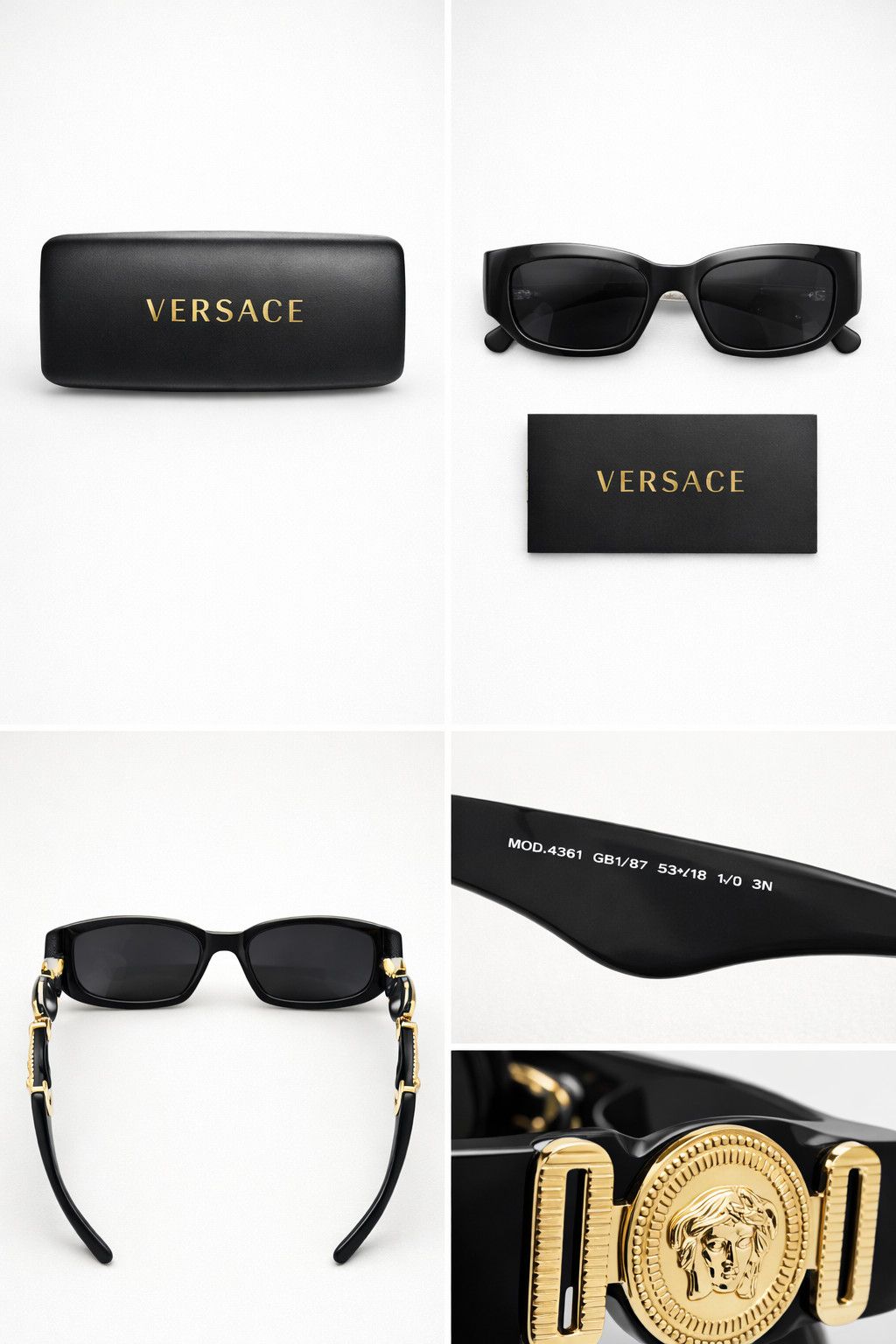 Versace Versace VE4361 Medusa Sunglasses Black/Gold – Authentic Size ONE SIZE - 1 Thumbnail