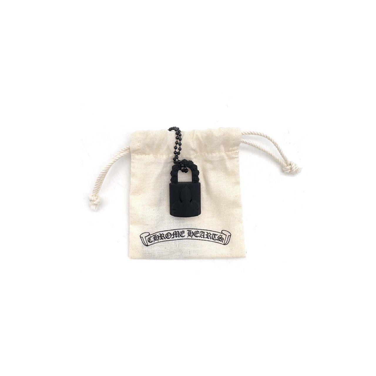 Chrome Hearts Chrome Hearts Black Resin Lock Pendant Ball Chain Necklace Size ONE SIZE - 3 Thumbnail