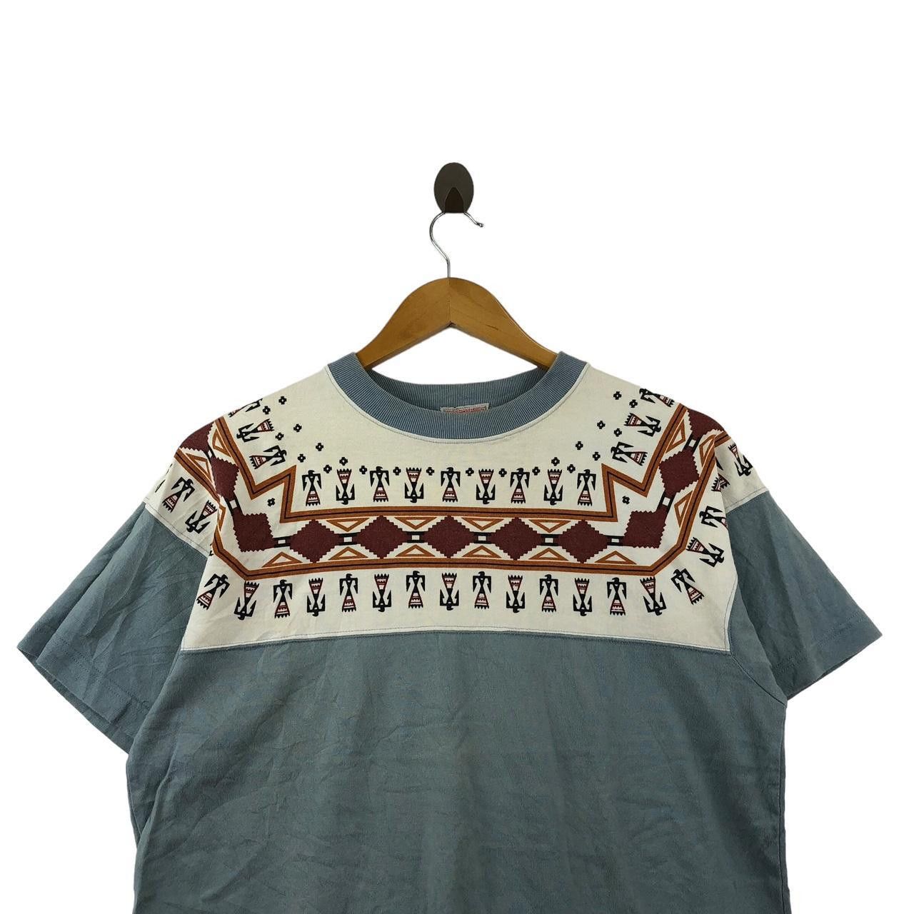 Pherrow's Vintage PHERROWS STORMY BLUE Navajo Aztec Tee Shirt Size US M / EU 48-50 / 2 - 3 Thumbnail