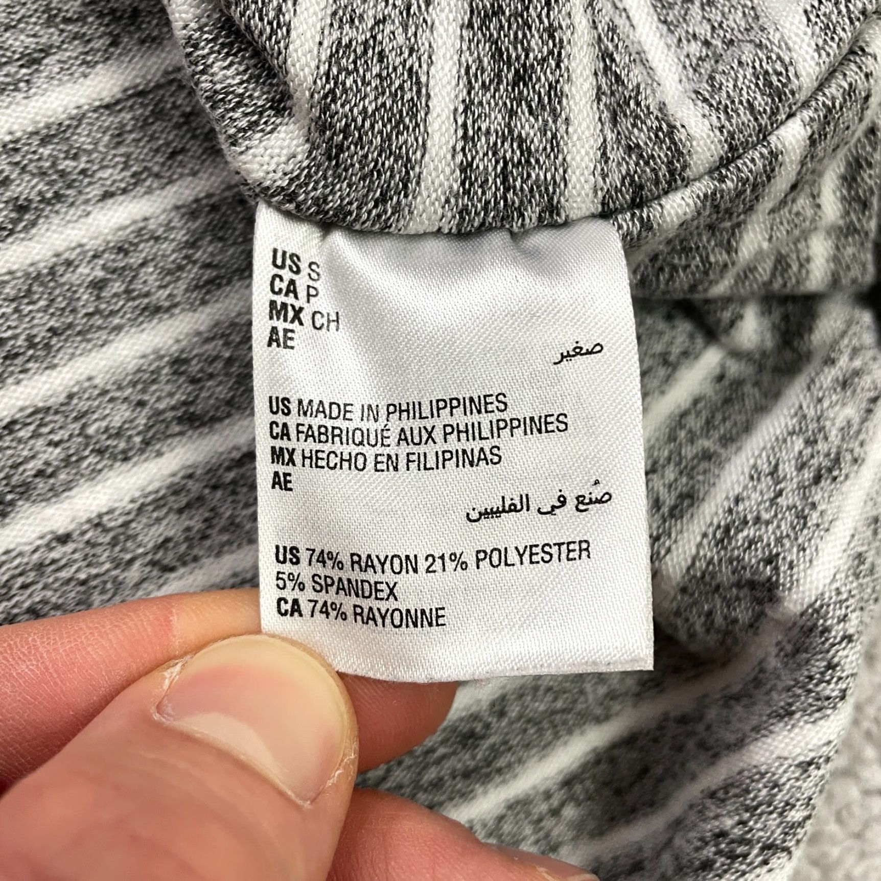 Alfani Alfani Intimates Hoodie Sweatshirt Womens Small Gray White Striped Sleepwear Size M / US 6-8 / IT 42-44 - 4 Thumbnail