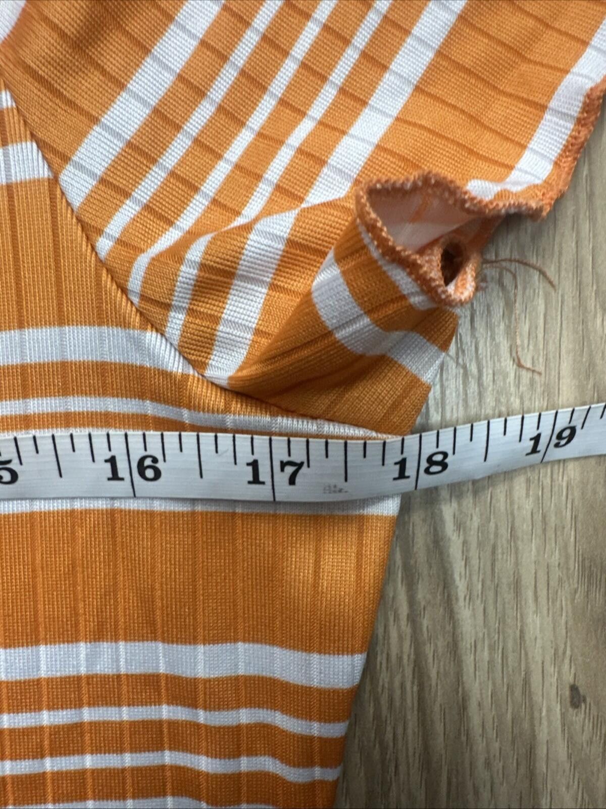 JULIEN DAVID Jolie And Joy Orange Striped Bodycon Dress Size XL Size XL / US 12-14 / IT 48-50 - 4 Thumbnail