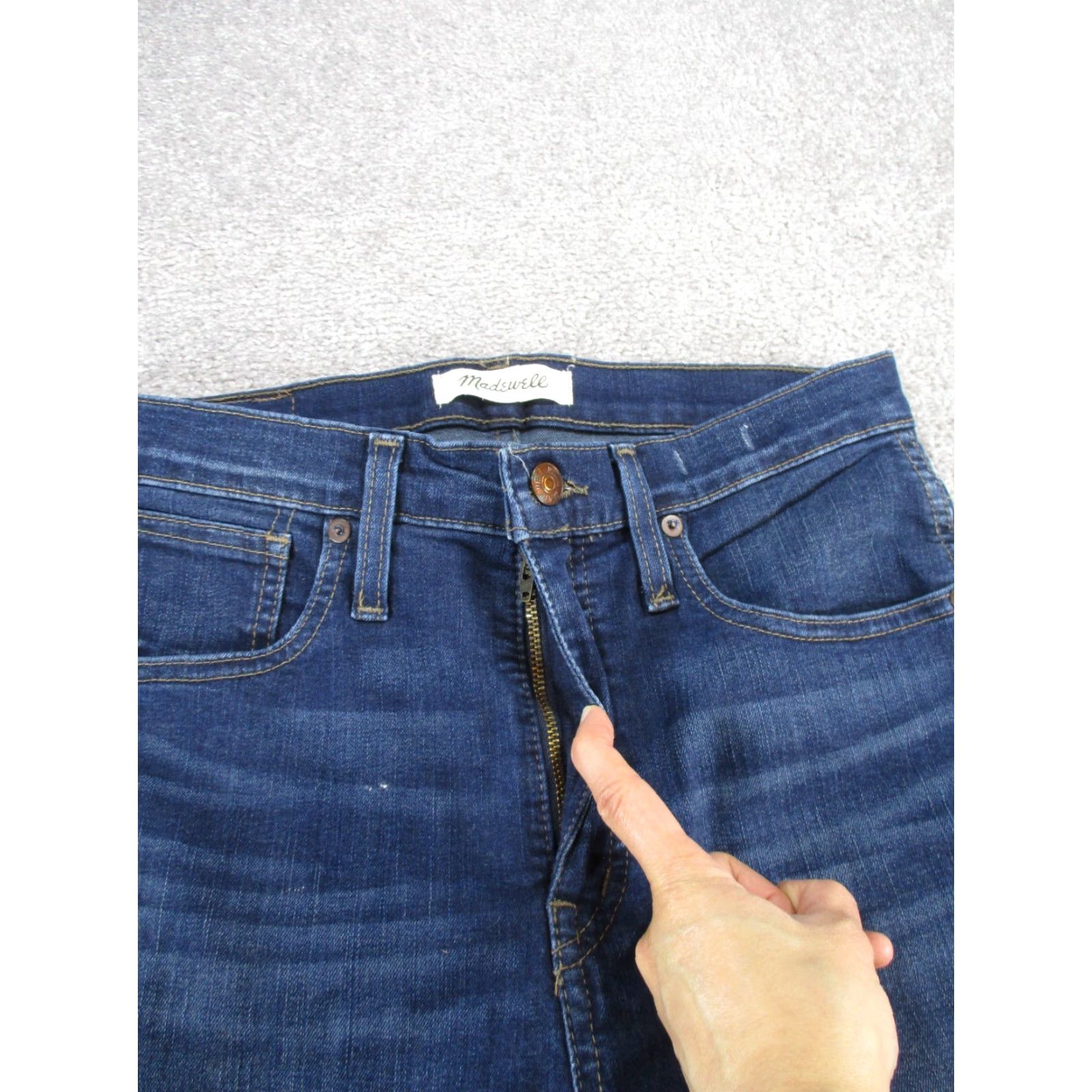 Madewell Madewell Jeans Womens 28 High Rise Skinny Dark Wash Denim Blue Zip Wide Rise High Size 28" / US 6 / IT 42 - 4 Thumbnail