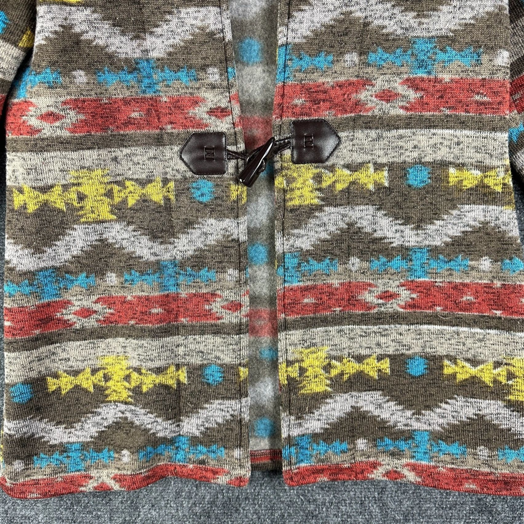 Vintage One World Cardigan Sweater Jacket Womens M Toggle Button Aztec Print" Size M / US 6-8 / IT 42-44 - 4 Thumbnail