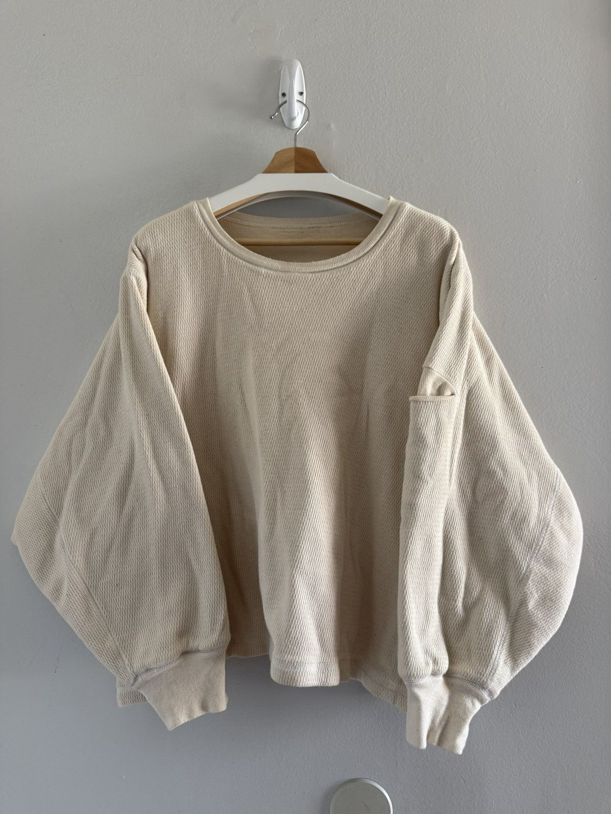 Kanye West SAMPLE Yeezy Season 7 Double Layer Thermal Upcycled Crewneck Size US L / EU 52-54 / 3 - 4 Thumbnail