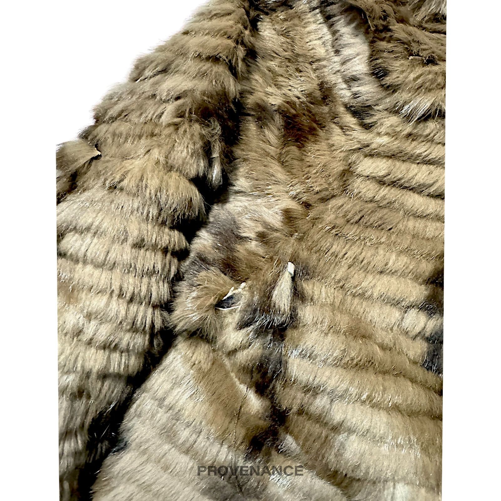 Balmain 🔴 Balmain Reversible Rabbit Fur Jacket - Olive/Brown M W12 Size M / US 6-8 / IT 42-44 - 9 Thumbnail
