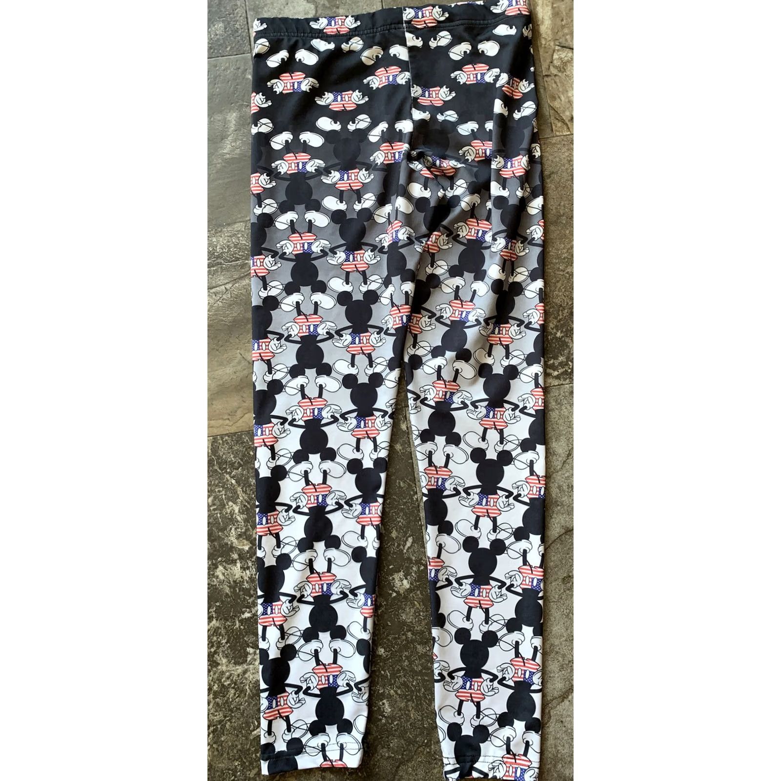 Disney Disney Leggings Womens Medium Mickey Mouse Ombré Flag USA Stretch Polyester Blend Spandex Cartoon Disney Parks Size 32" / US 10 / IT 46 - 2 Thumbnail