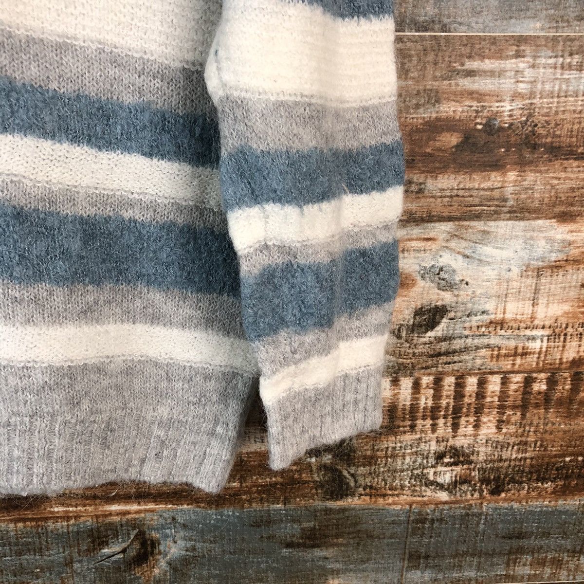 Vintage Closshi Stripe Grey vintage Knitwear #A2187 Size M / US 6-8 / IT 42-44 - 16 Thumbnail