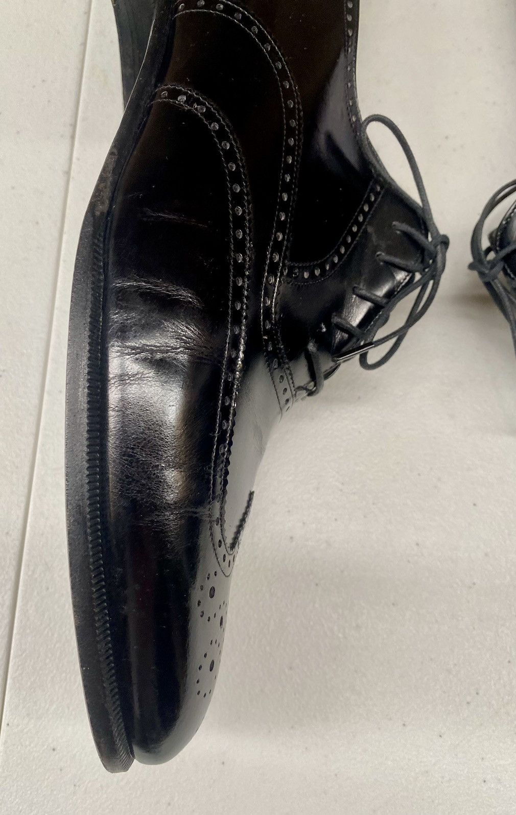 Salvatore Ferragamo Ferragamo 🇮🇹 Nero wingtip brogue oxfords 11 D VGC esquire Size US 11 / EU 44 - 9 Thumbnail