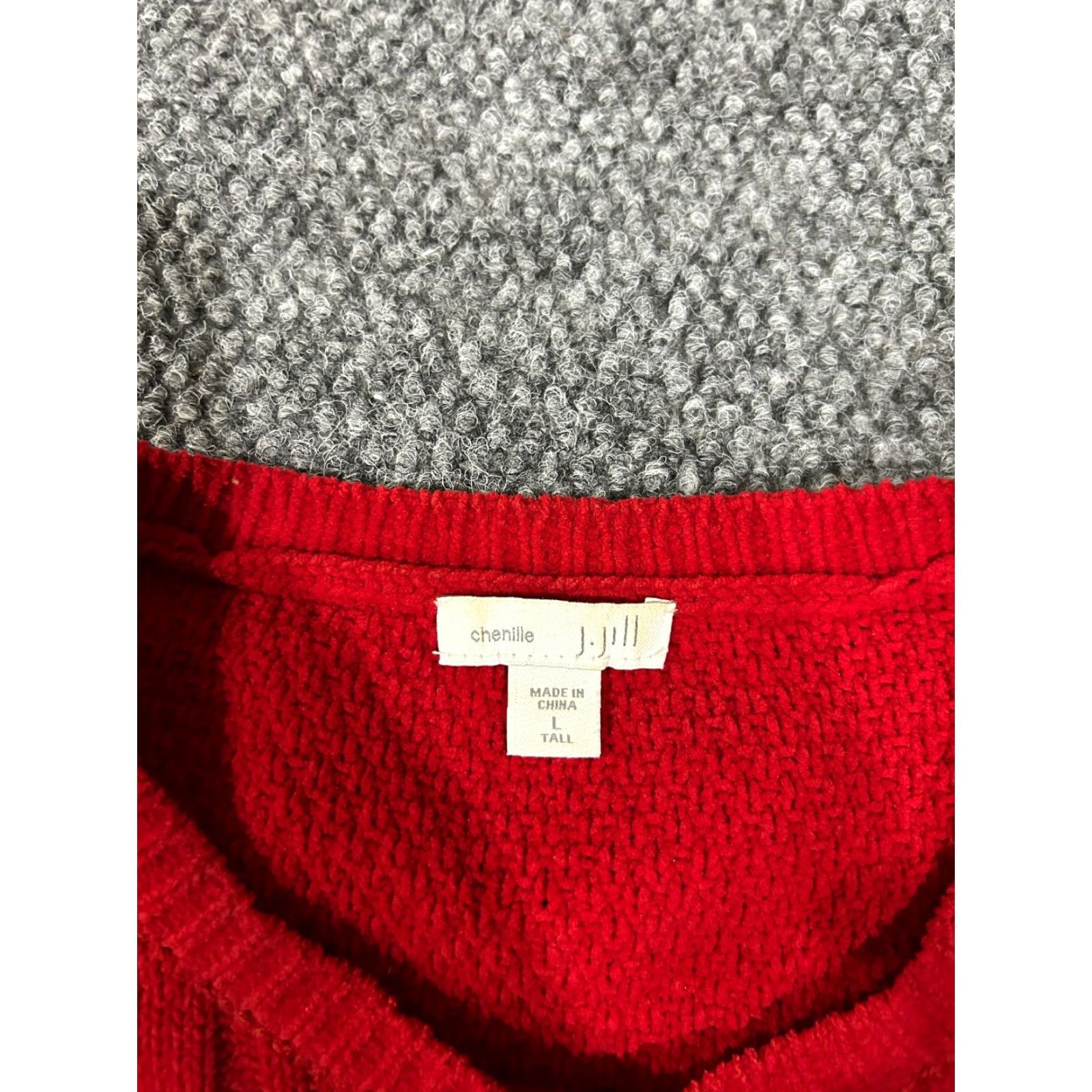 J. Jill J. Jill Sweater Womens L Red Cable-Knit Crewneck Pullover Cozy Soft Size L / US 10 / IT 46 - 3 Thumbnail