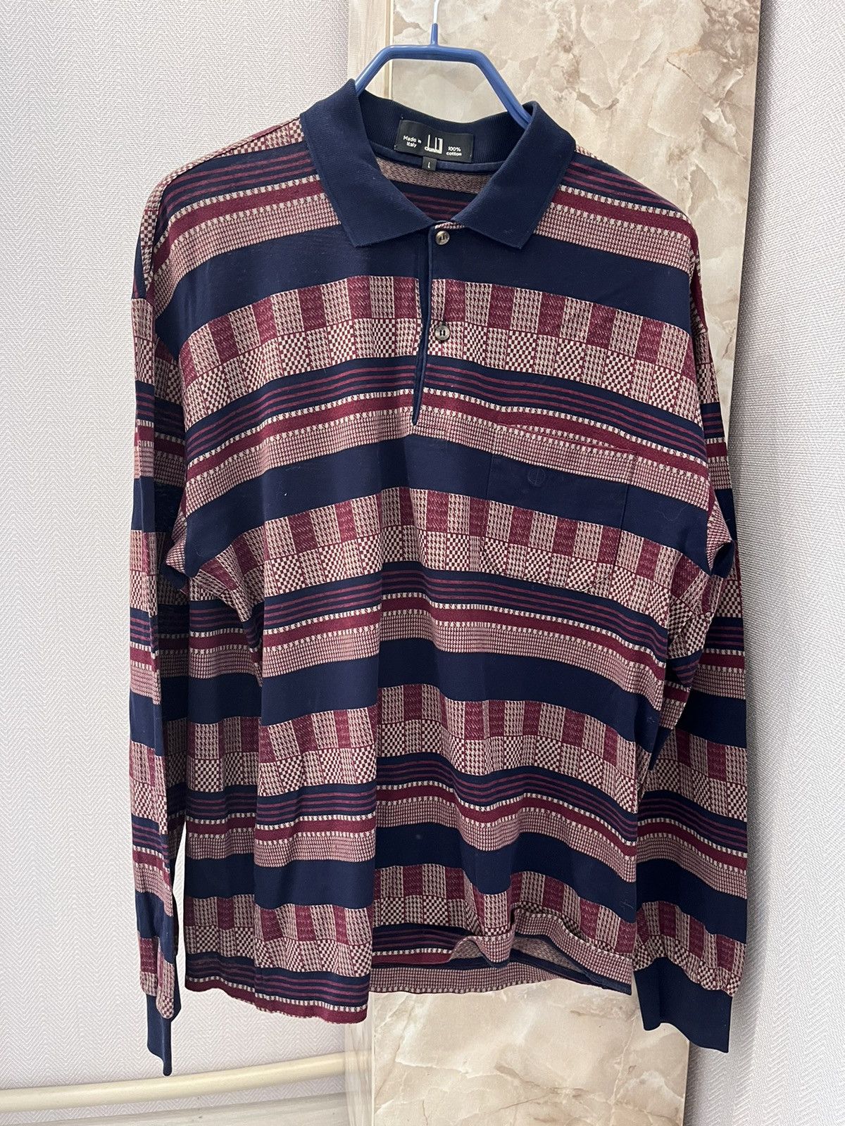 Vintage RRP-500$!! Dunhill Longsleeve polo tshirt luxury rare Size US L / EU 52-54 / 3 - 2 Thumbnail