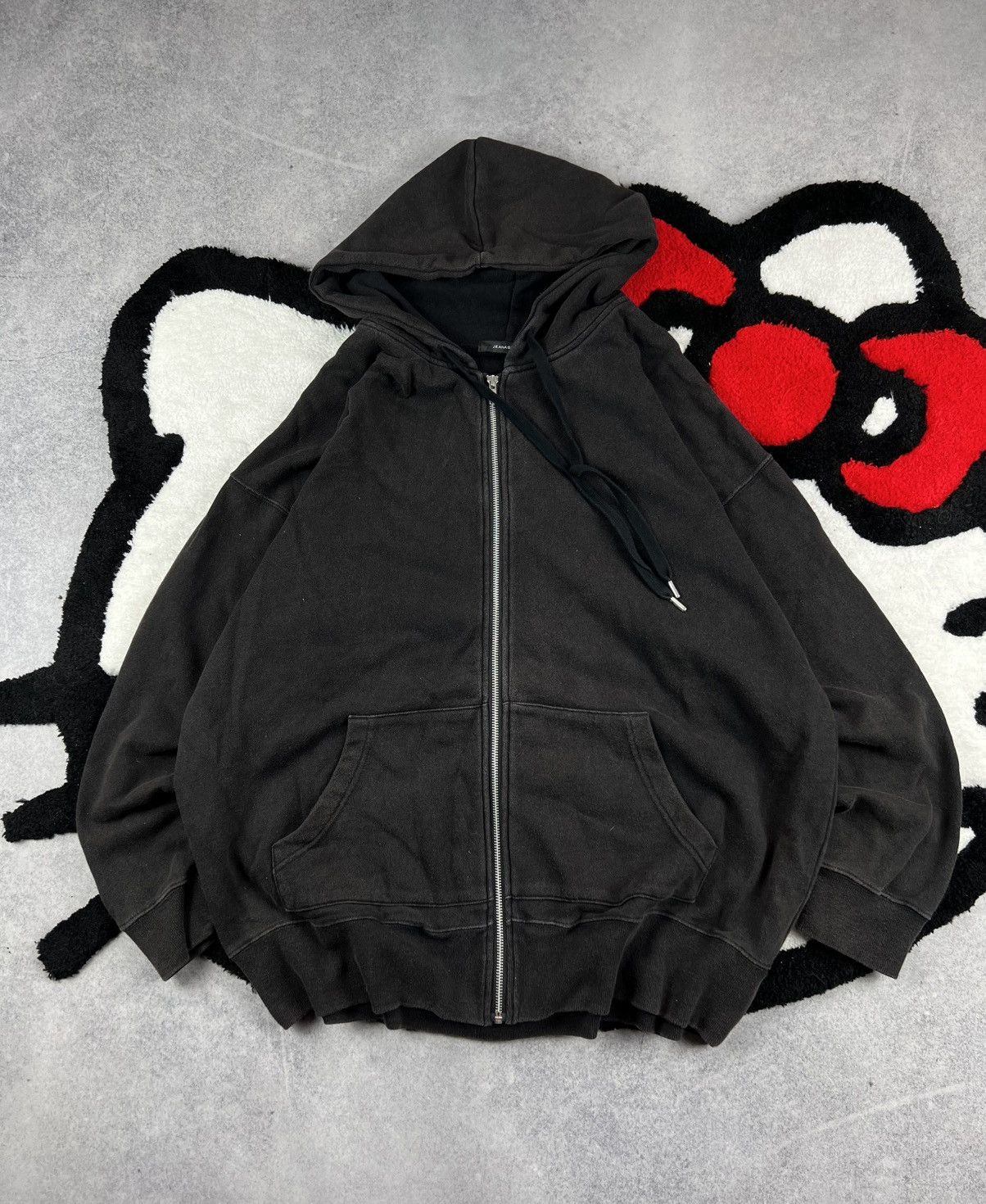 Vintage Jeanasis Faded Y2K Japanese Full Zip Hoodie