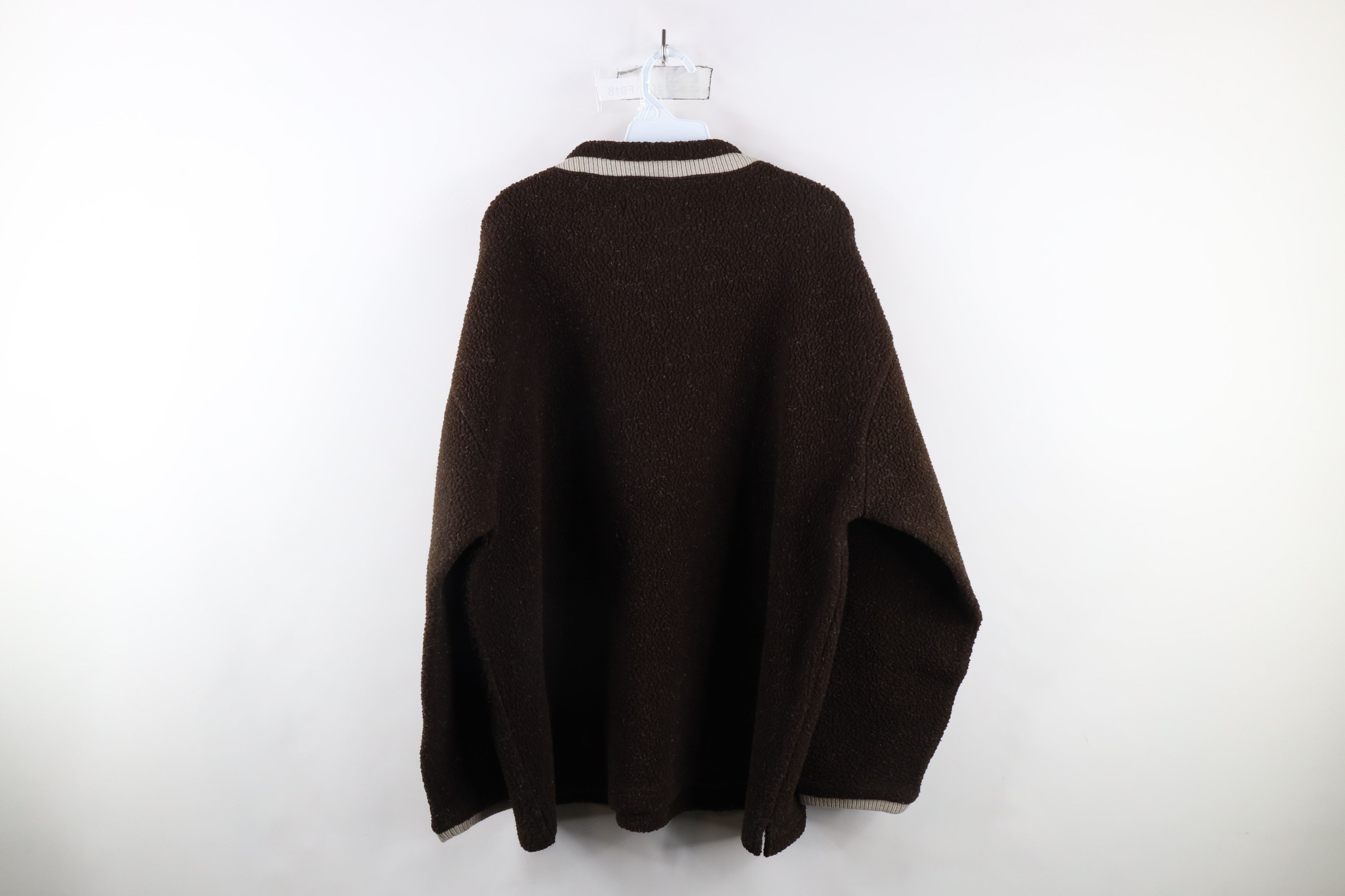 Vintage Vintage 90s Streetwear Pile Fleece Sweater Brown Polyester Size US L / EU 52-54 / 3 - 6 Thumbnail
