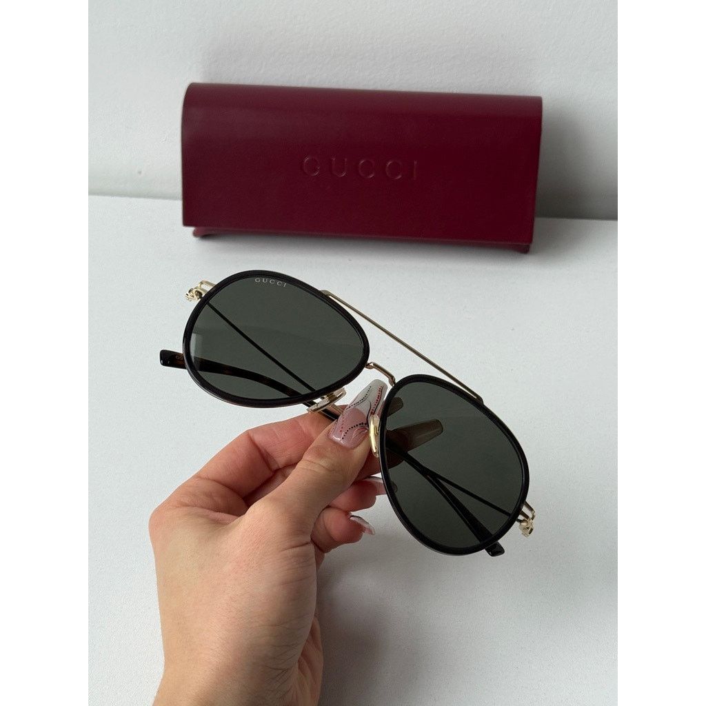 Gucci NEW Gucci GG1981S 001 Black Gold Aviator Sunglasses $545 Size ONE SIZE - 10 Thumbnail