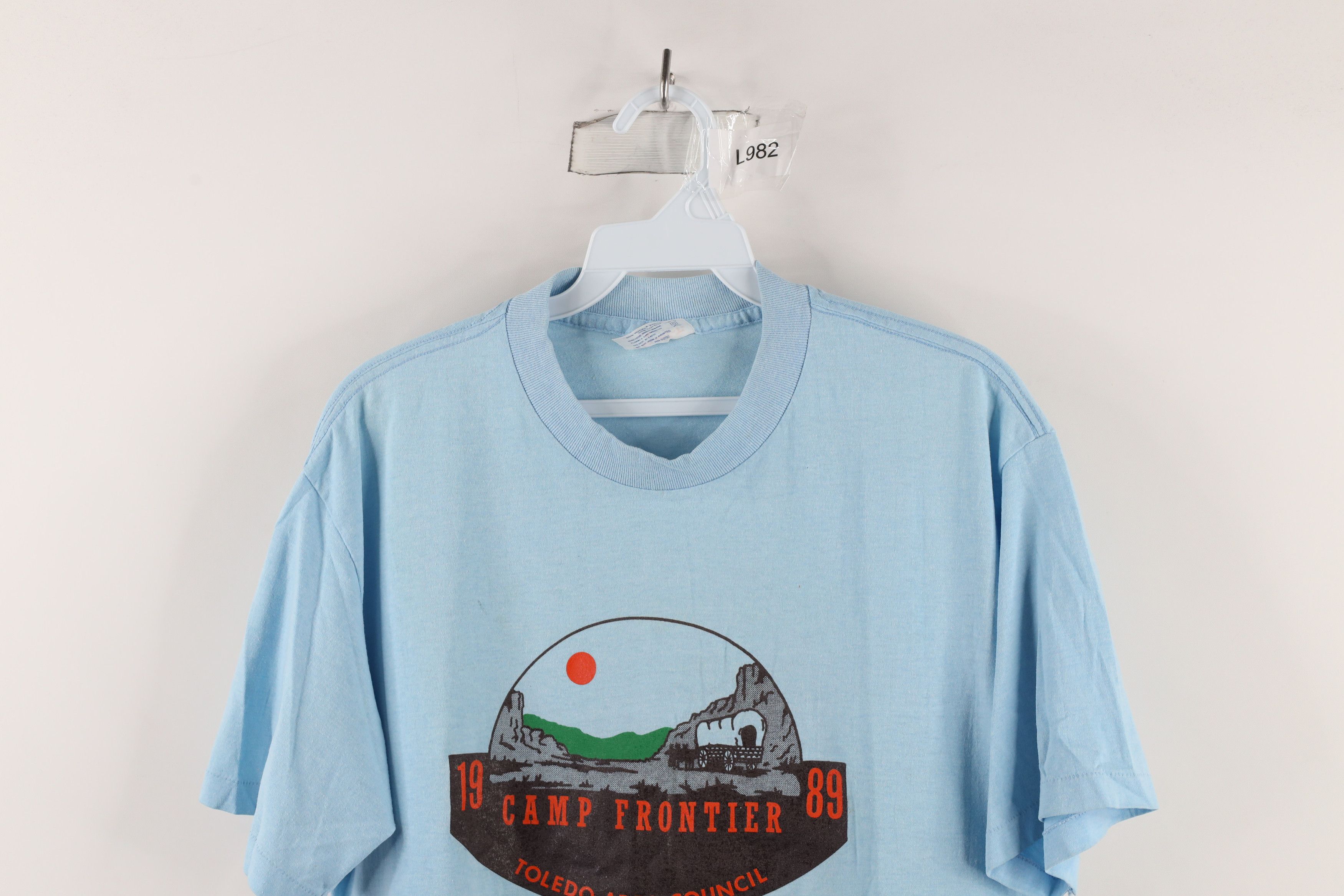 Vintage Vintage 80s Camp Frontier Short Sleeve T-Shirt Blue USA Size US L / EU 52-54 / 3 - 2 Thumbnail
