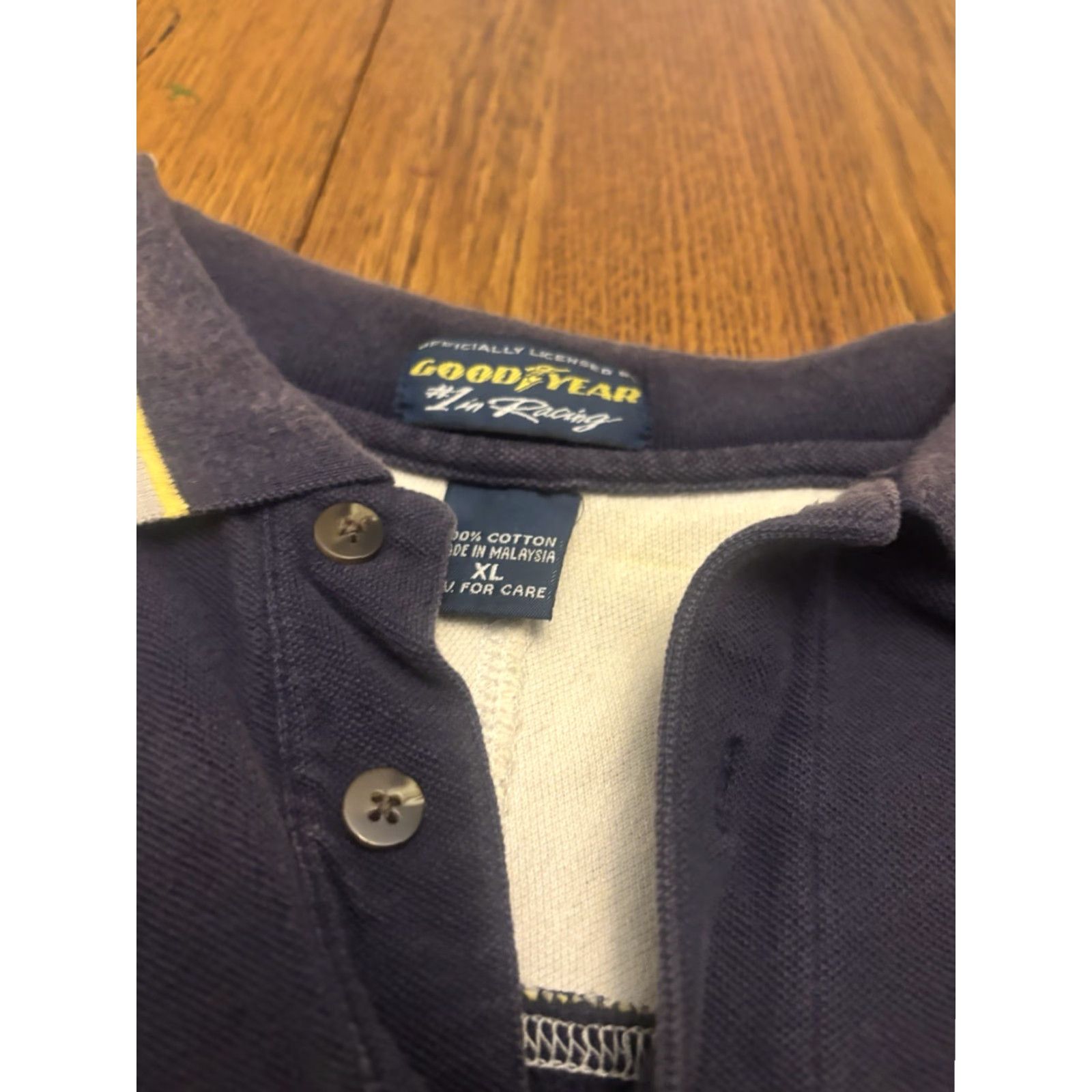 Vintage Goodyear Polo Shirt Mens XL Blue Yellow Motorsports Logo Embroidered Pockets Short Sleeve Collared Pullover Racing Theme Vintage? Size US XL / EU 56 / 4 - 3 Thumbnail