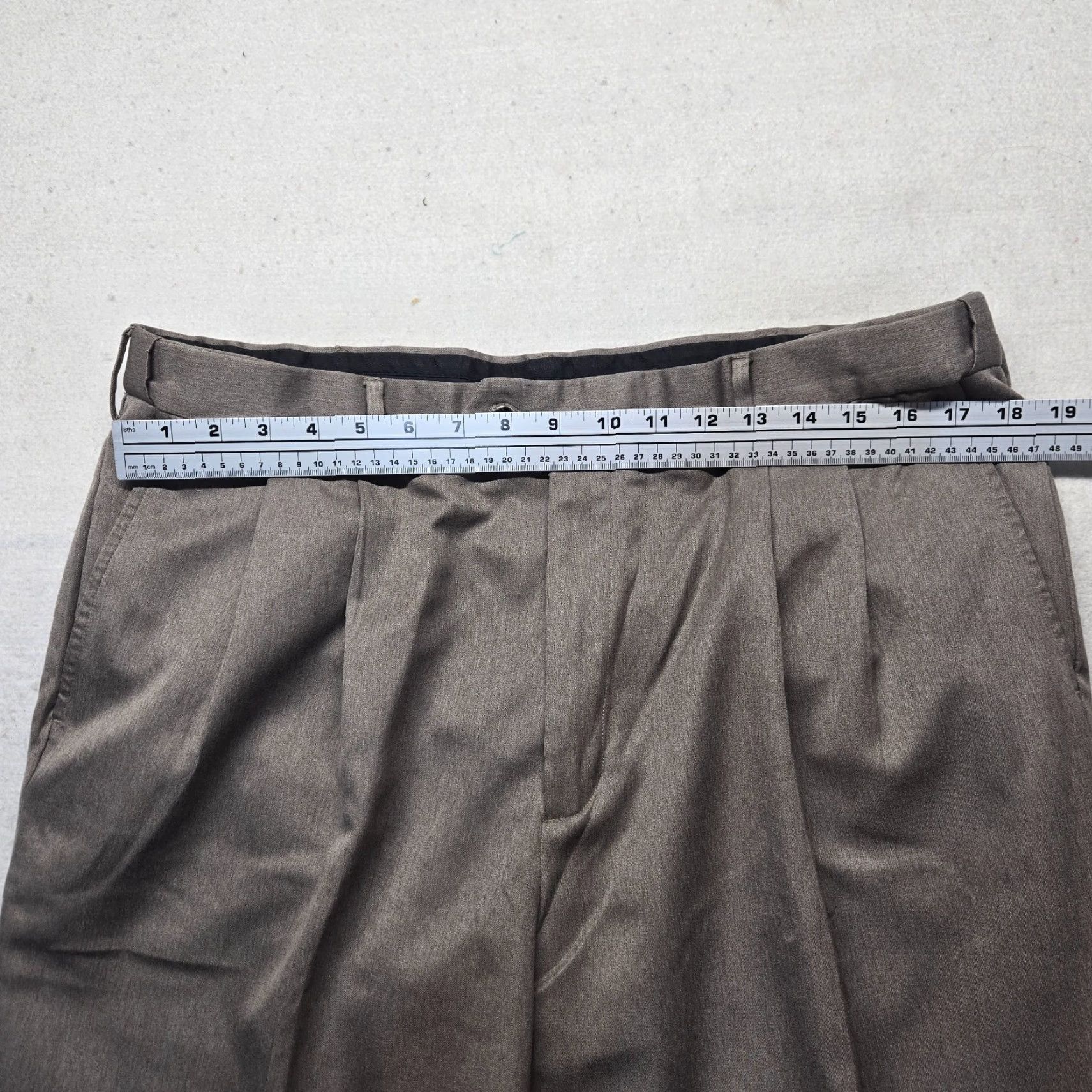George George Pants Adult Men Solid Gray Chino Dress 38 x 30 Cotton Size US 38 / EU 54 - 4 Thumbnail