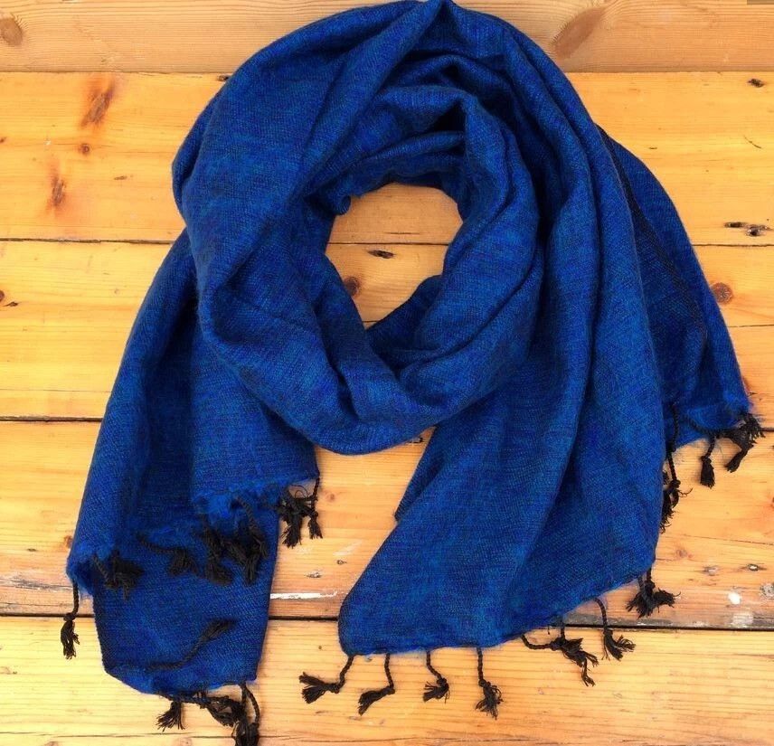Other Woolen Handmade Wrap Shawl for - 80" x 34" inch Blue Color Size ONE SIZE - 4 Thumbnail
