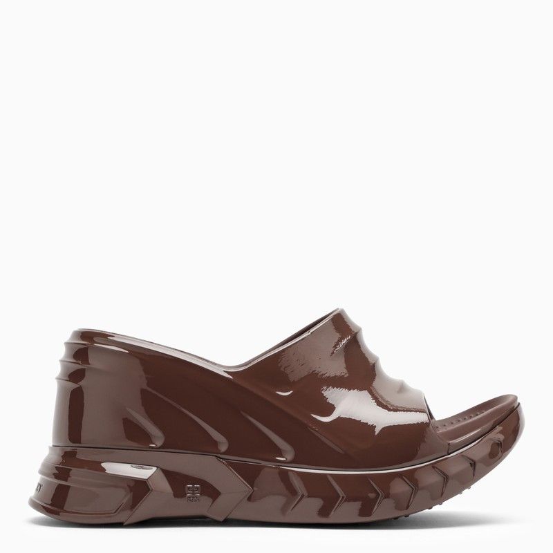 image of Givenchy Marshmallow Wedge Sandals Chocolate in Brown, Women's (Size 6)