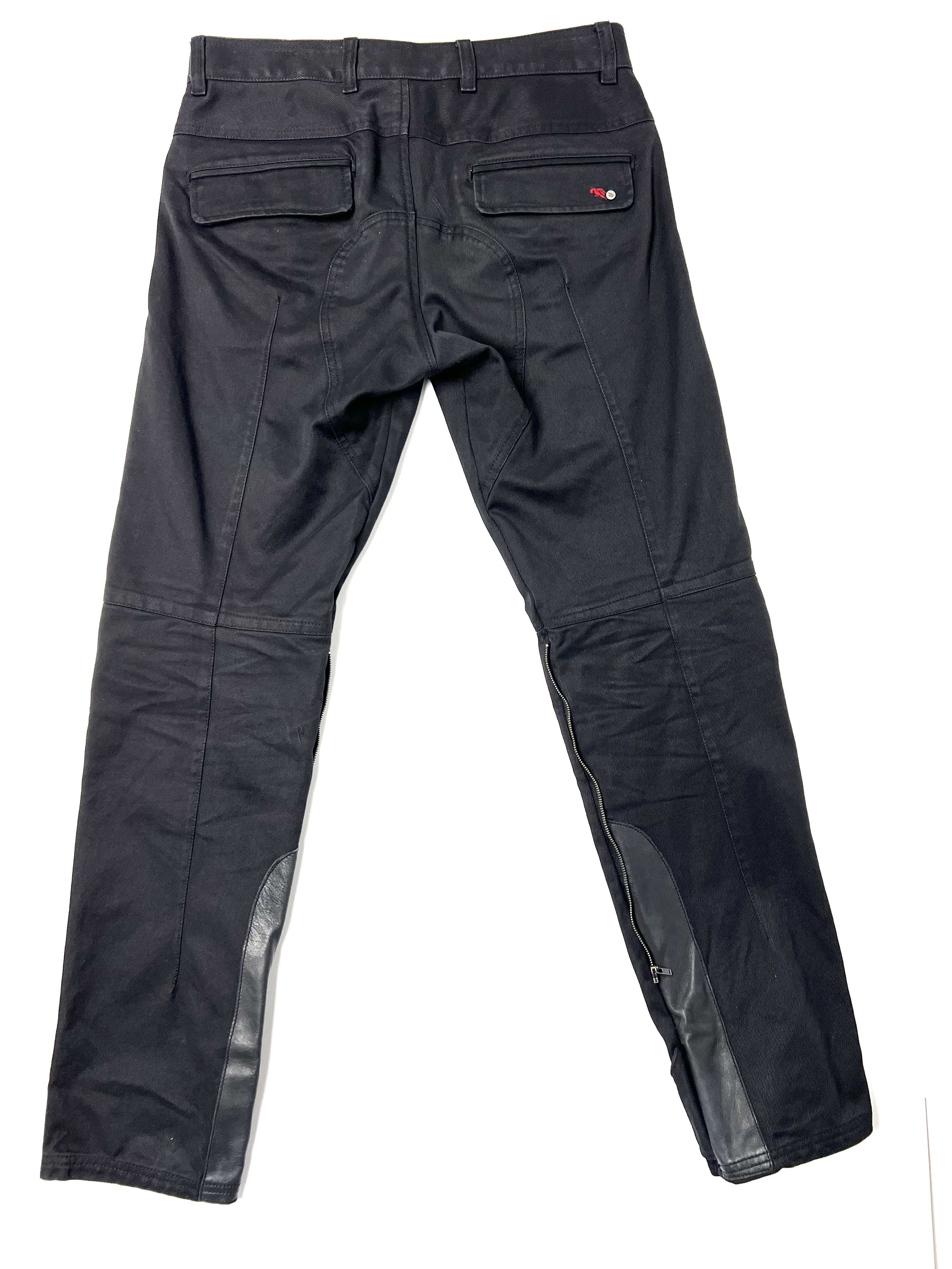 Diesel DIESEL MENS BLACK DENIM W / LEATHER, ZIPPRES & SNAP-ON JEANS Size US 27 - 6 Thumbnail