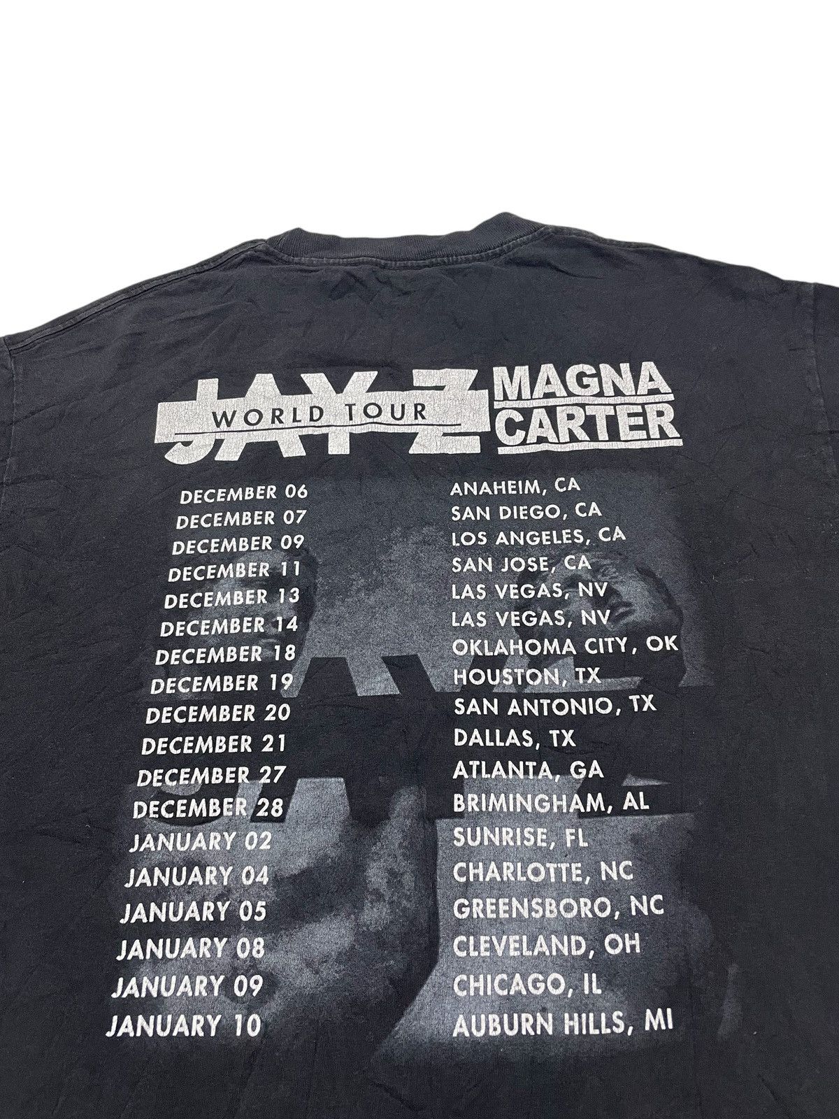Band Tees × Rap Tees × Vintage Vintage Y2K JAY Z WorldTour Magna Carter T-shirt Size US L / EU 52-54 / 3 - 4 Thumbnail