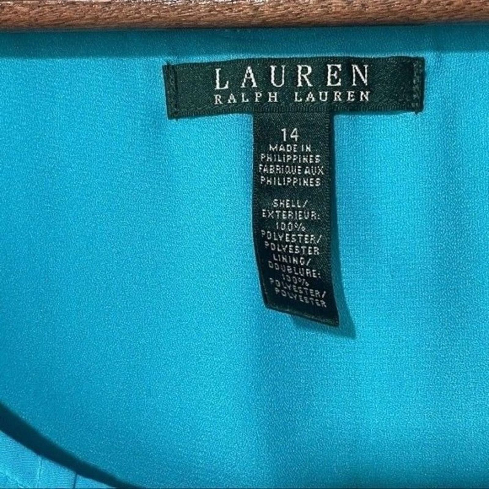 Lauren Ralph Lauren Lauren Ralph Lauren Sleeveless Pleated Dress Turquoise 14 Size XL / US 12-14 / IT 48-50 - 10 Thumbnail