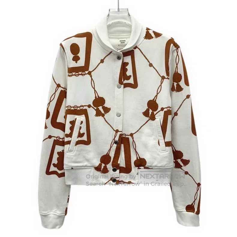 Hermes Hermes White Lantern Print Cotton Single Button Long Sleev Size XS / US 0-2 / IT 36-38 - 1 Thumbnail