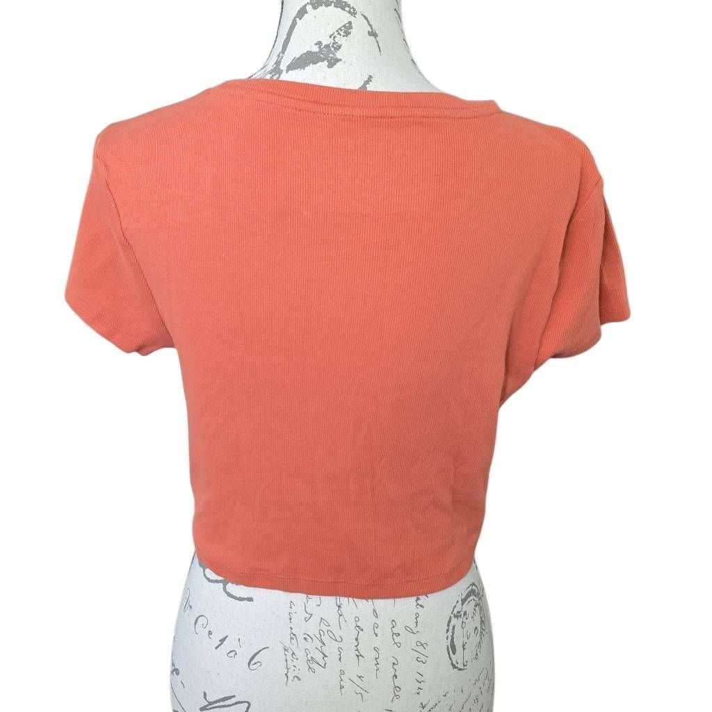 Aeropostale Aeropostale Women's Size XL Orange Ribbed Cowgirl Soft Cropp Size XL / US 12-14 / IT 48-50 - 4 Thumbnail