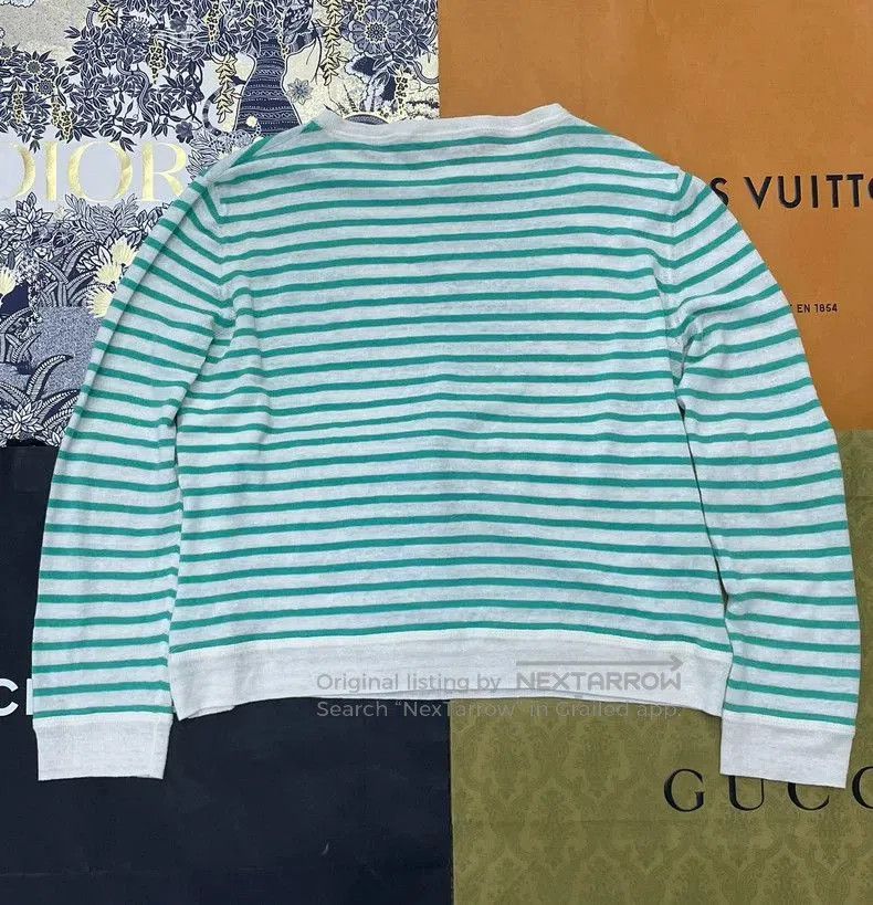 Dior Dior Green Striped Star Knit Top. Size US M / EU 48-50 / 2 - 3 Thumbnail