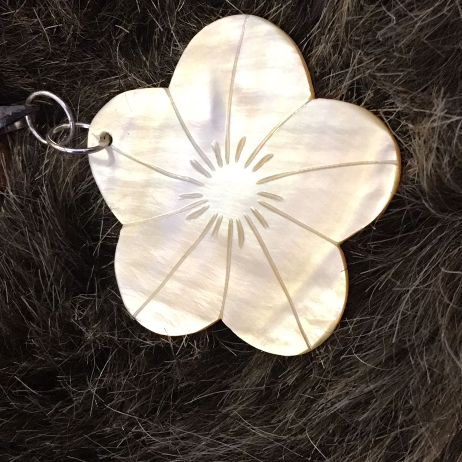 Vintage Vintage picture jasper necklace w/abalone flower Size ONE SIZE - 7 Thumbnail