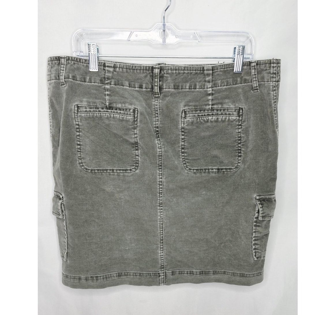 Other J Jill Gray Corduroy Utility Cargo Skirt Size 14 Gorpcore Size 37" - 2 Thumbnail