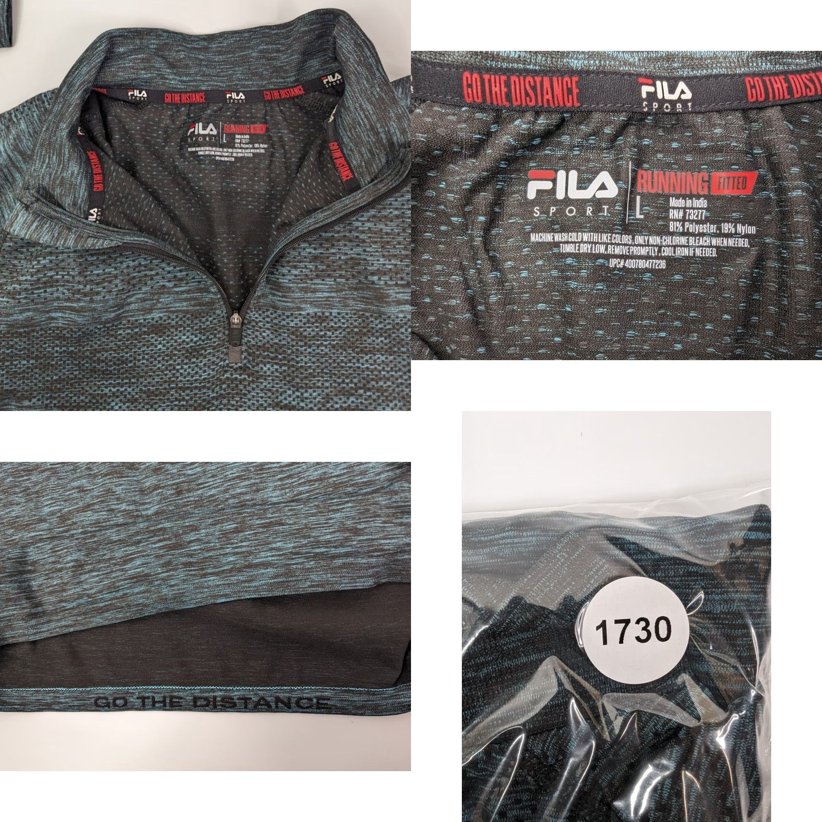 Fila FILA Sport Green Athletic Pullover Shirt Long Sleeve 1/4 Zip Fitted Men's Large Size US L / EU 52-54 / 3 - 8 Thumbnail