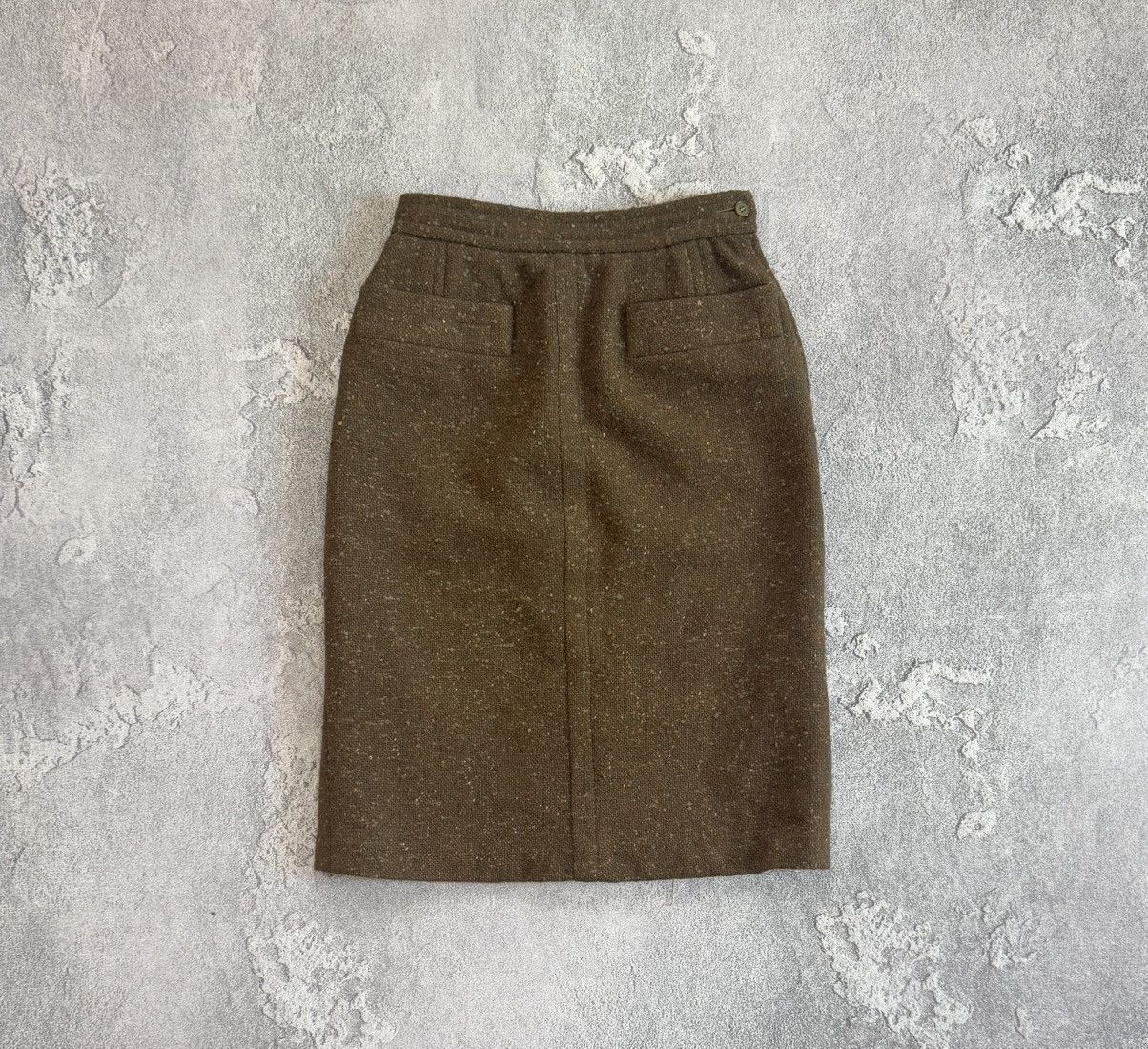 Vintage × Yves Saint Laurent Yves Saint Laurent 34size wool vintage tweed skirt pencil Size 24" / US 00 / IT 34 - 5 Thumbnail