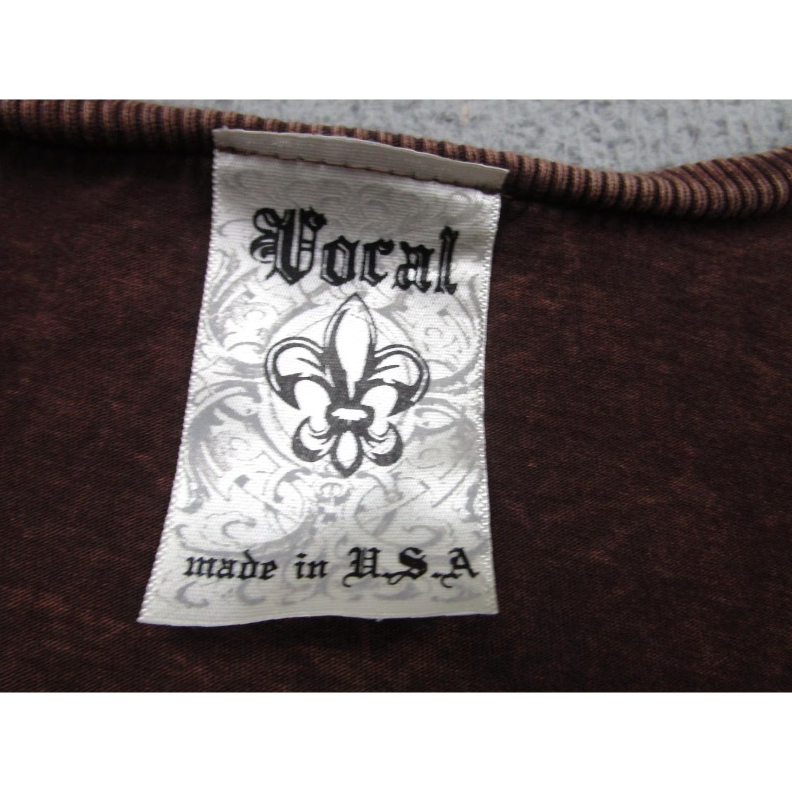 Vintage Vocal Shirt Womens L Brown Rhinestone Cross V-neck Made USA y2k Mall Cyber goth Shirt Woman Long Sleeve Tunic Size L / US 10 / IT 46 - 7 Thumbnail