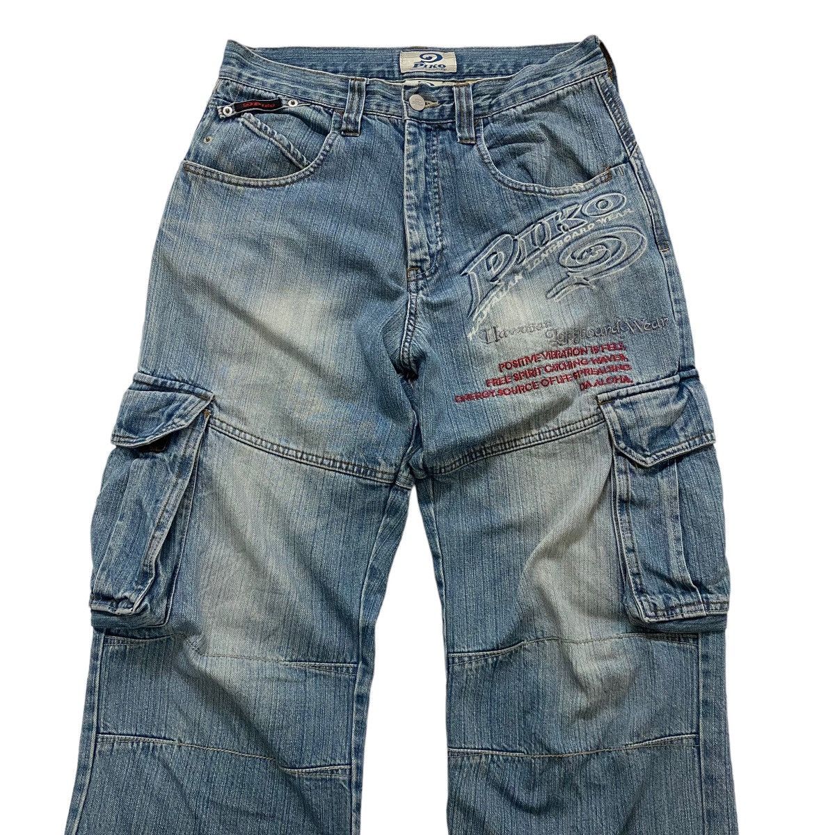 Vintage ☀️Hawaiian longboard wear Piko loose cargo jeans Size US 30 / EU 46 - 3 Thumbnail