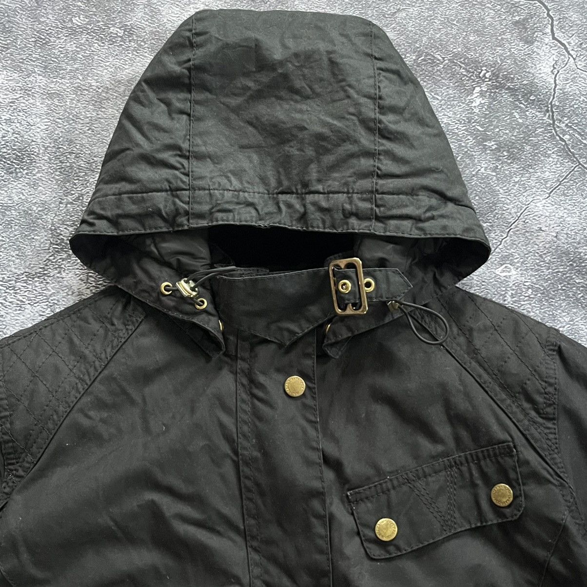 Barbour BARBOUR International Women's Hoodless Katana Wax Parka Size L / US 10 / IT 46 - 4 Thumbnail