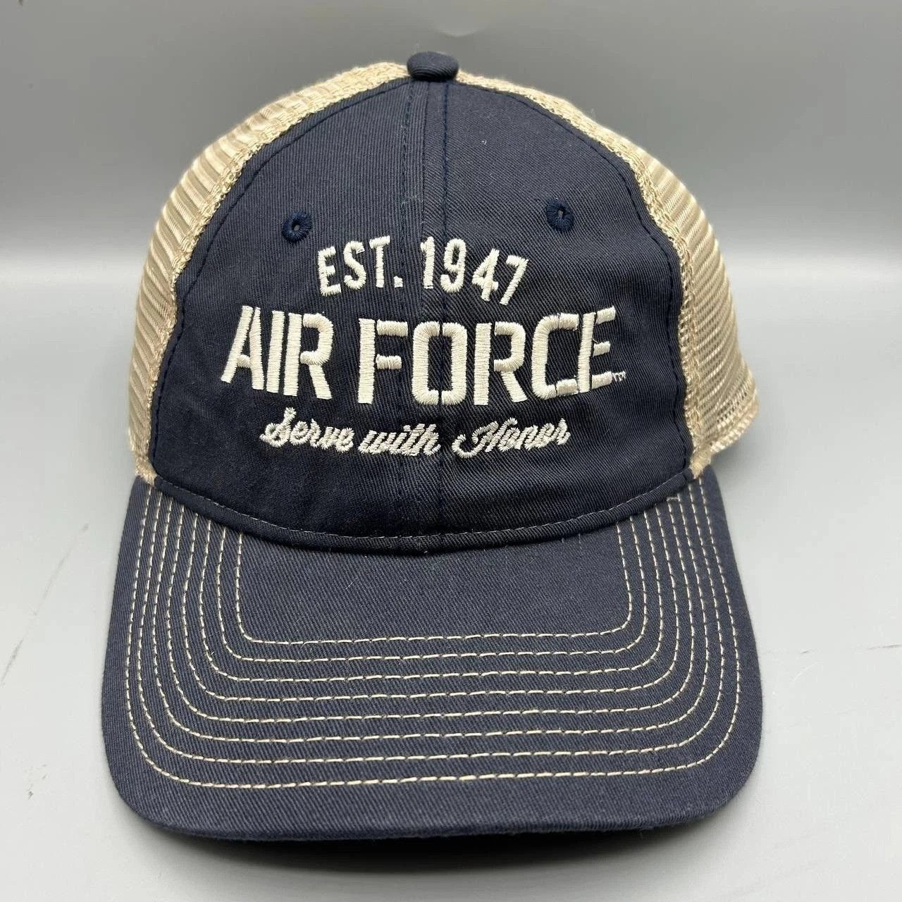 The Game Air Force Trucker Hat Men Blue Embroidered Snap Back Size ONE SIZE - 1 Thumbnail