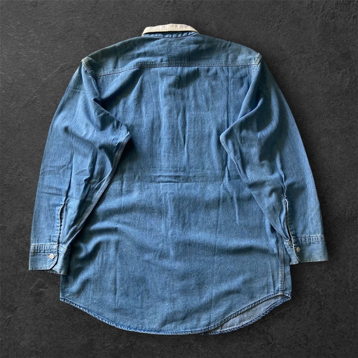 Sugar Cane Sugar Cane Rugged Denim Work Shirt - Vintage Cord Collar Size US XL / EU 56 / 4 - 6 Thumbnail