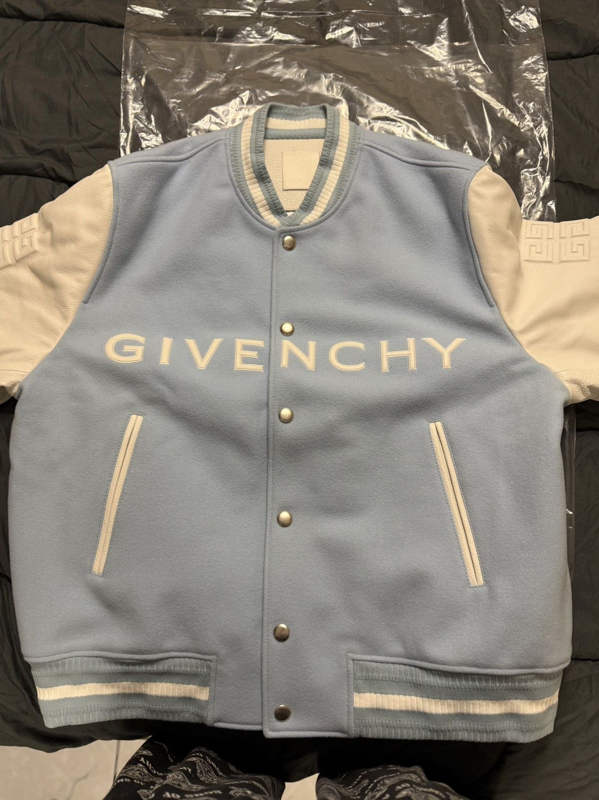 Givenchy Sky Blue Varsity Bomber NEW WITH TAGS Size US XL / EU 56 / 4 - 3 Thumbnail