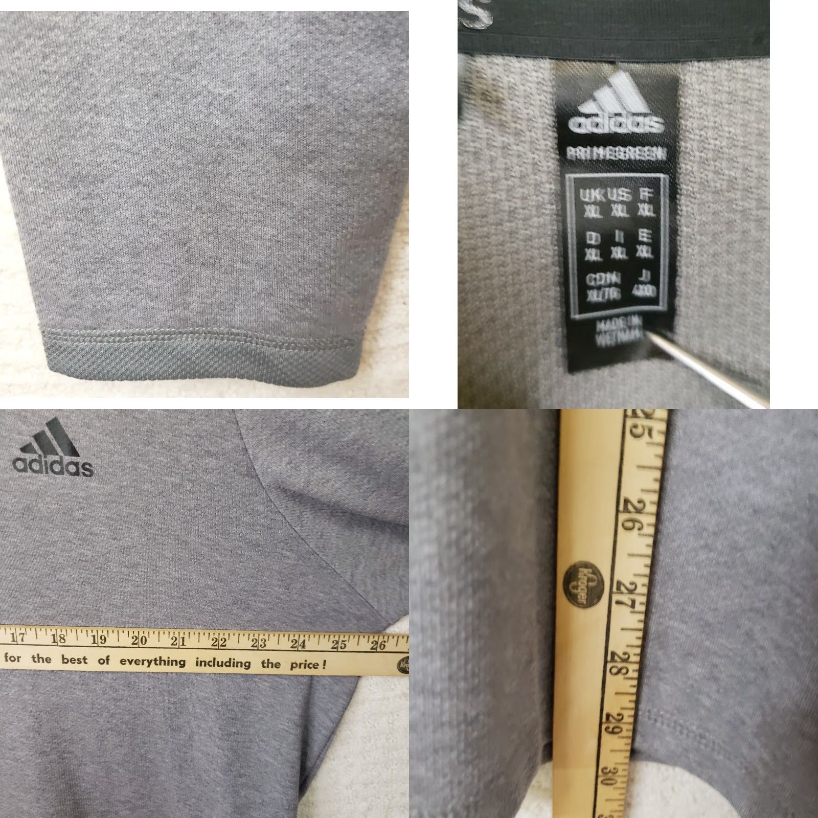 Adidas Adidas Golf Prime Green 1/4 Zip Pullover Long Sleeve Gray Men's XL Shirt Size US XL / EU 56 / 4 - 9 Thumbnail