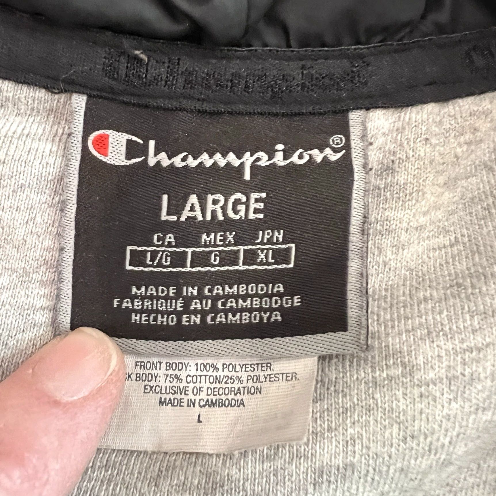 Champion VINTAGE Champion Men's Hoodie Pullover 1/4 Zip Black Large Winter Cross-Training Basketball Size US L / EU 52-54 / 3 - 3 Thumbnail