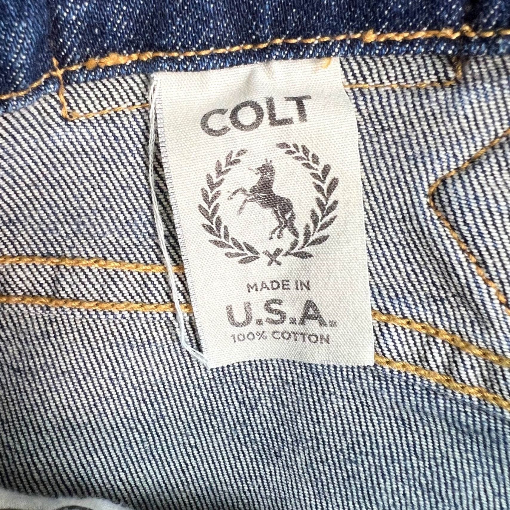 Vintage VINTAGE Colt Manufacturing Jeans Men's 30x30 Denim Distressed USA Flag Straight-Leg 30" Inseam Adult Mens Jeans Size US 30 / EU 46 - 4 Thumbnail