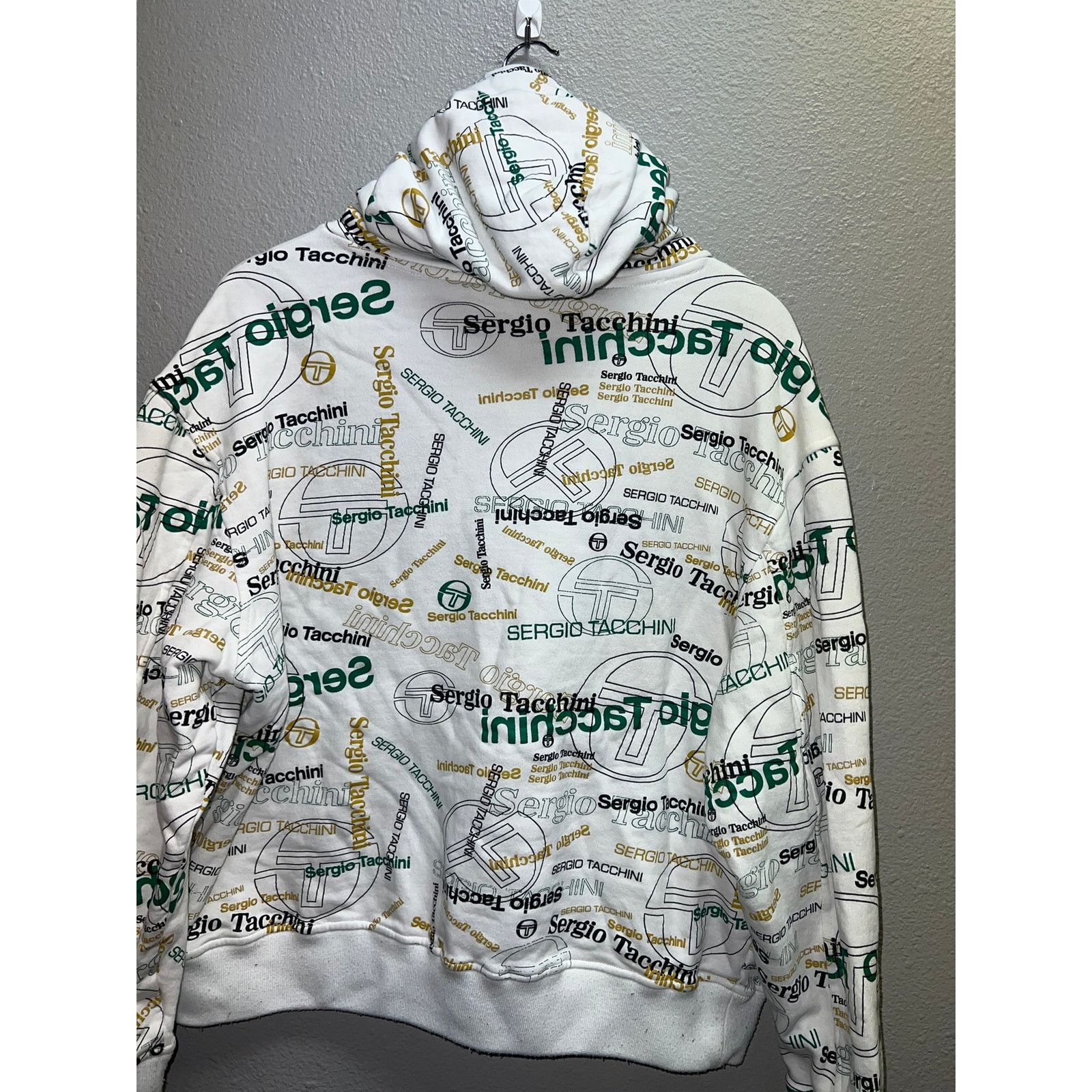 Vintage Womens Sergio Tacchini Hoodie Pullover Jacket AOP Logo Large Size L / US 10 / IT 46 - 8 Thumbnail