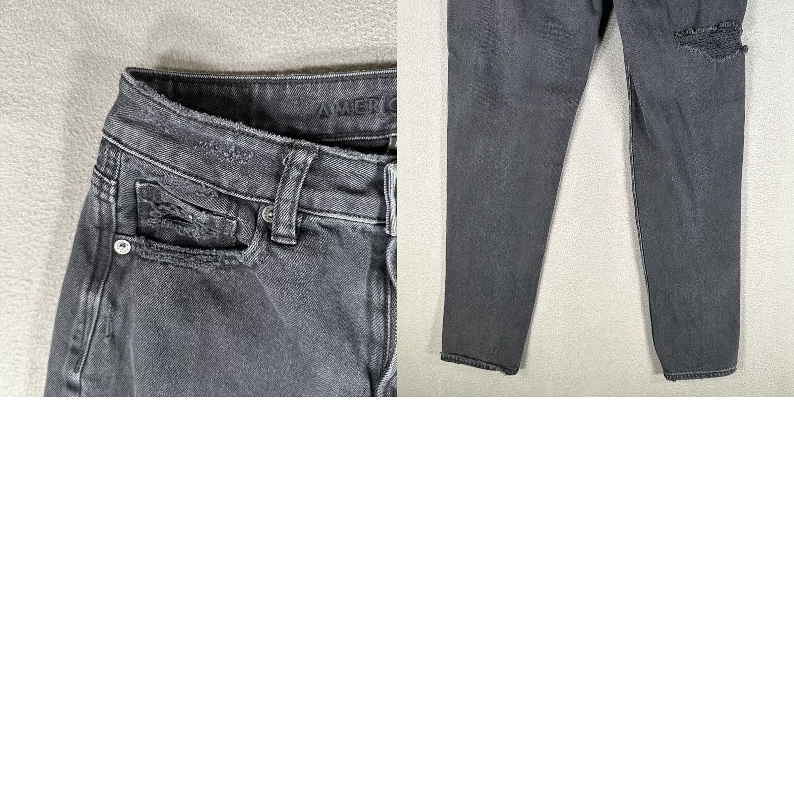American Eagle Outfitters American Eagle Jeans Womens Gray Mom Jean Comfort Stretch Waistband Mid Rise 0 Size 25" / US 0 / IT 36 - 10 Thumbnail