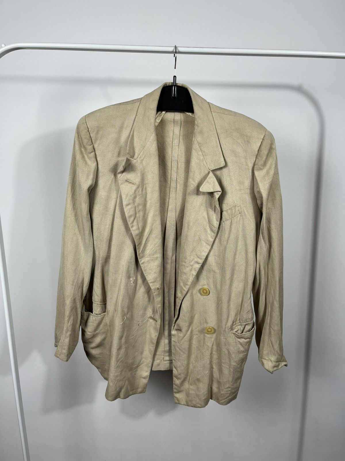 Other Vintage Mens Beige Double Breasted Blazer Tailored Jacket Size US S / EU 44-46 / 1 - 2 Thumbnail
