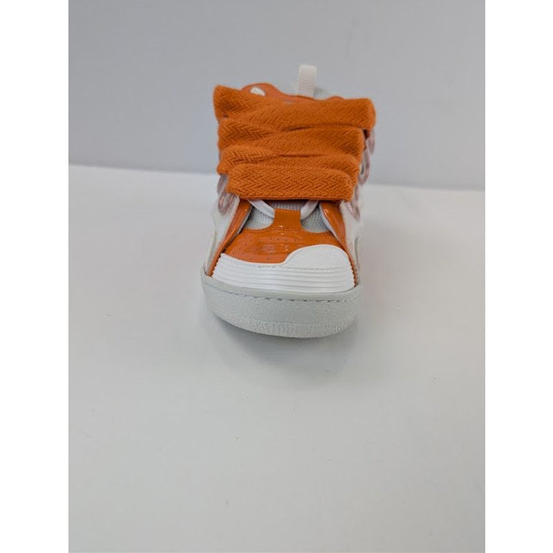 Lanvin o1rshd1 Leather Curb Low-Top Sneaker in Orange / White Size US 9 / EU 42 - 14 Thumbnail